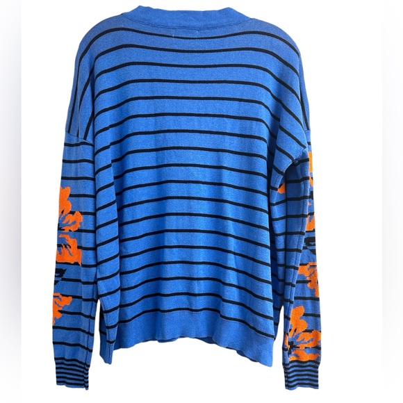 JOSEPH A Cardigan Floral Striped Button front Sweater Size Medium NWT - Picture 13 of 16